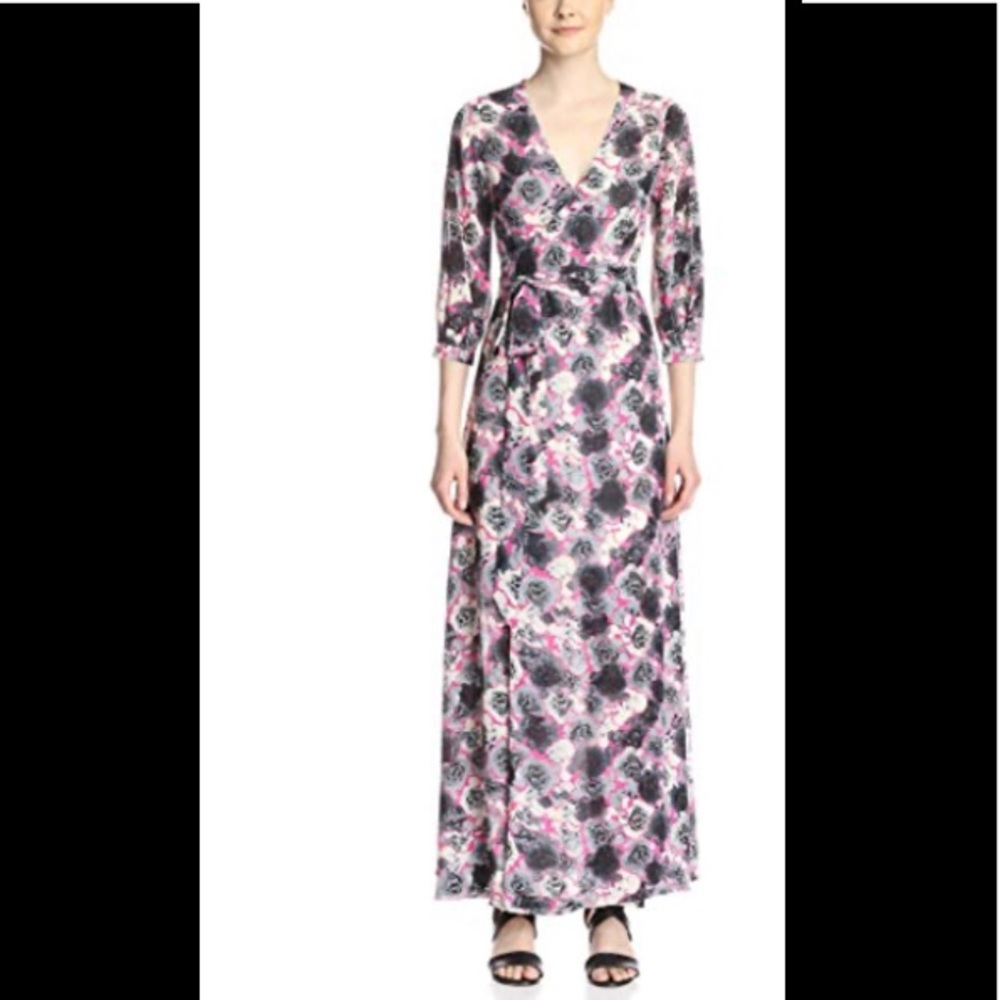 Gracia floral maxi wrap dress EUC